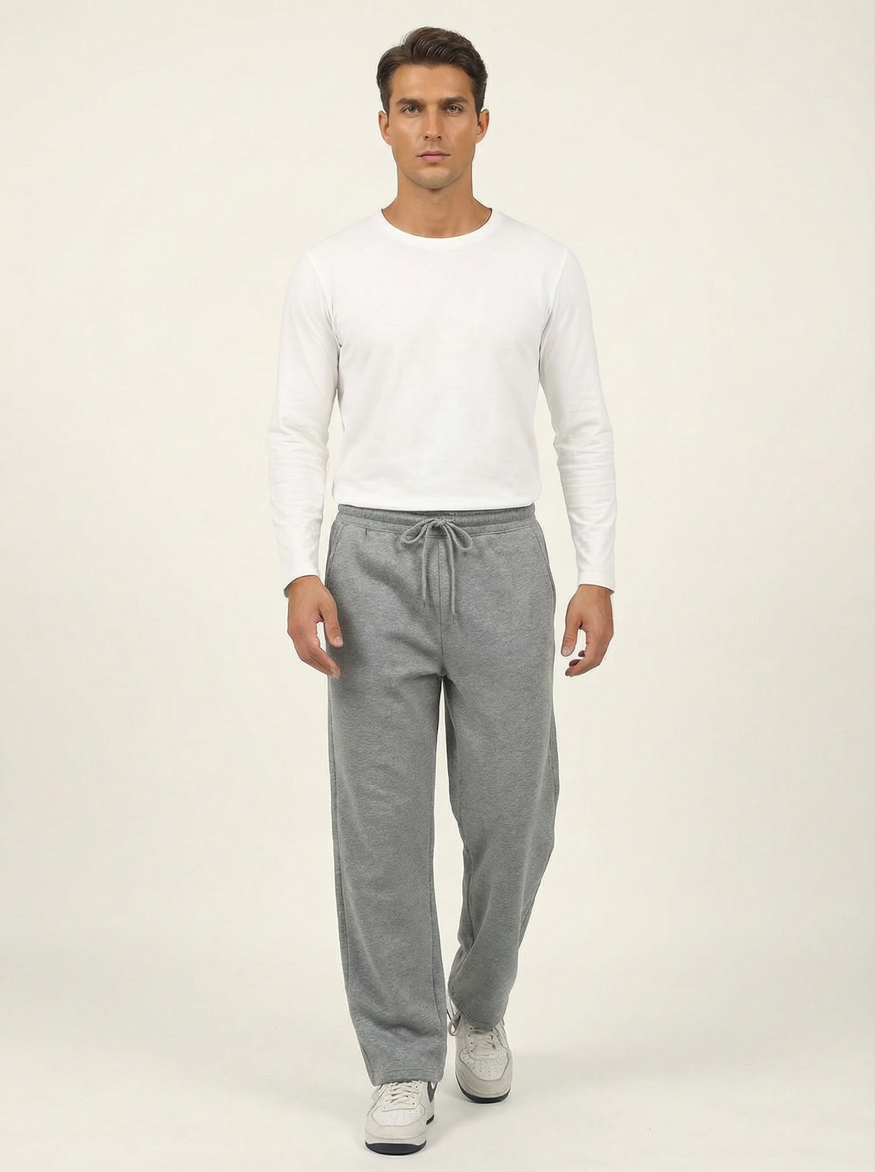Pantaloni Felpati Larghi Uomo Comfort Fit con Coulisse