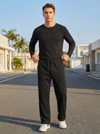 Pantaloni Felpati Larghi Uomo Comfort Fit con Coulisse