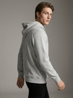 Felpa Uomo con Cappuccio e Zip Nera in Morbido Pile