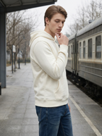 Felpa Uomo con Cappuccio e Zip Nera in Morbido Pile