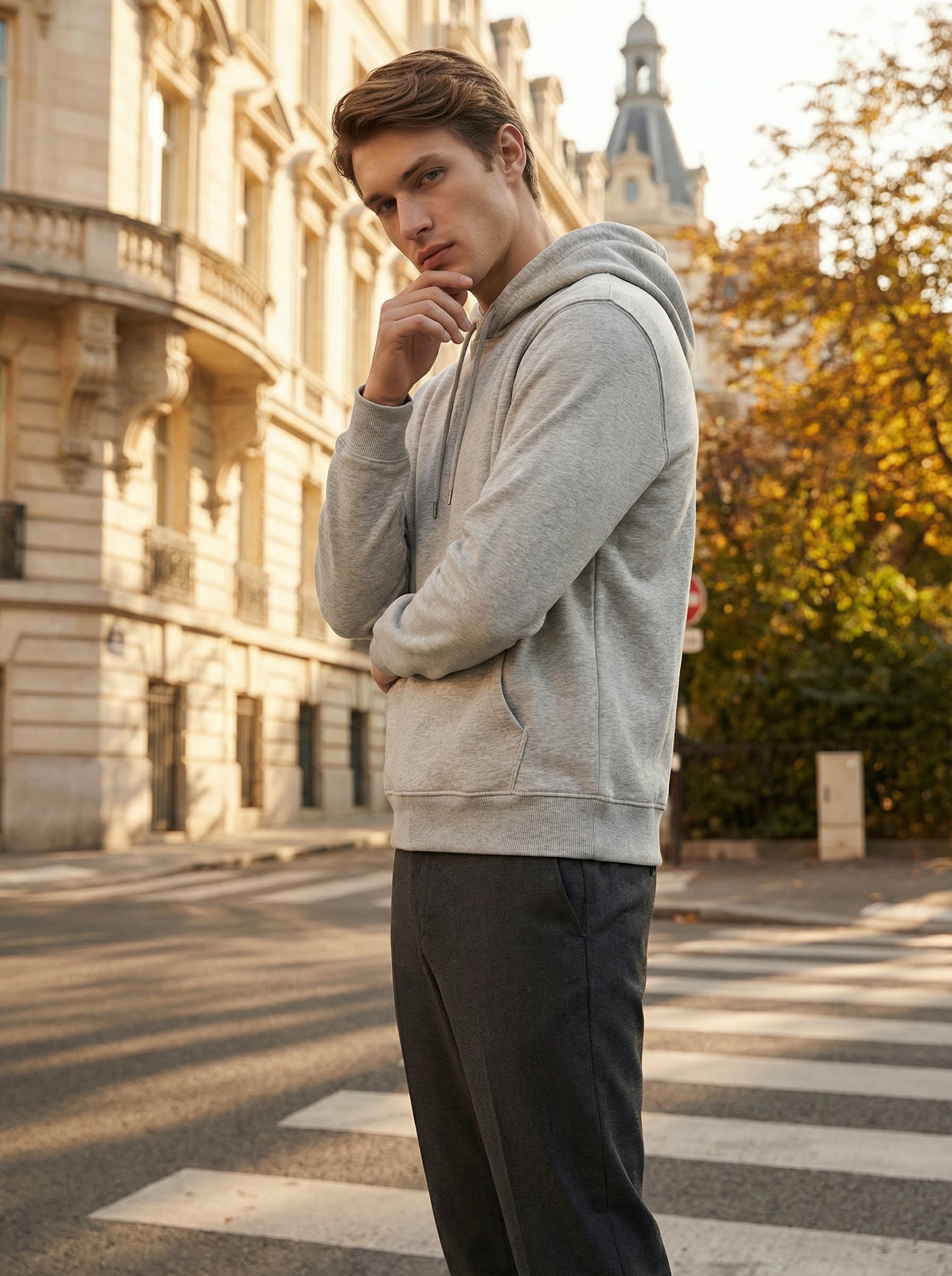 Felpa Uomo con Cappuccio e Zip Nera in Morbido Pile