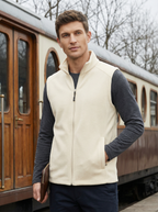 Gilet da Uomo Nero con Collo Alto e Zip Frontale