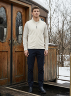 Gilet da Uomo Nero con Collo Alto e Zip Frontale