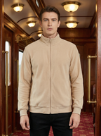 Giacca in Pile Uomo Nera con Cerniera e Collo Alto