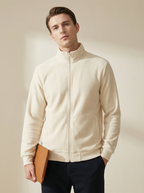 Giacca in Pile Uomo Nera con Cerniera e Collo Alto