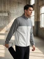 Giacca Uomo in Pile Bicolore con Collo Alto e Cerniera