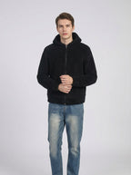 Felpa Uomo con Cappuccio in Pile Morbido e Caldo