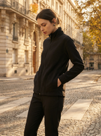 Felpa in Pile Calda con Zip e Collo Alto Donna