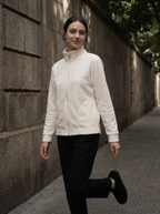 Felpa in Pile Calda con Zip e Collo Alto Donna