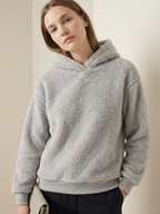 Felpa con Cappuccio in Morbido Pile Sherpa per Inverno