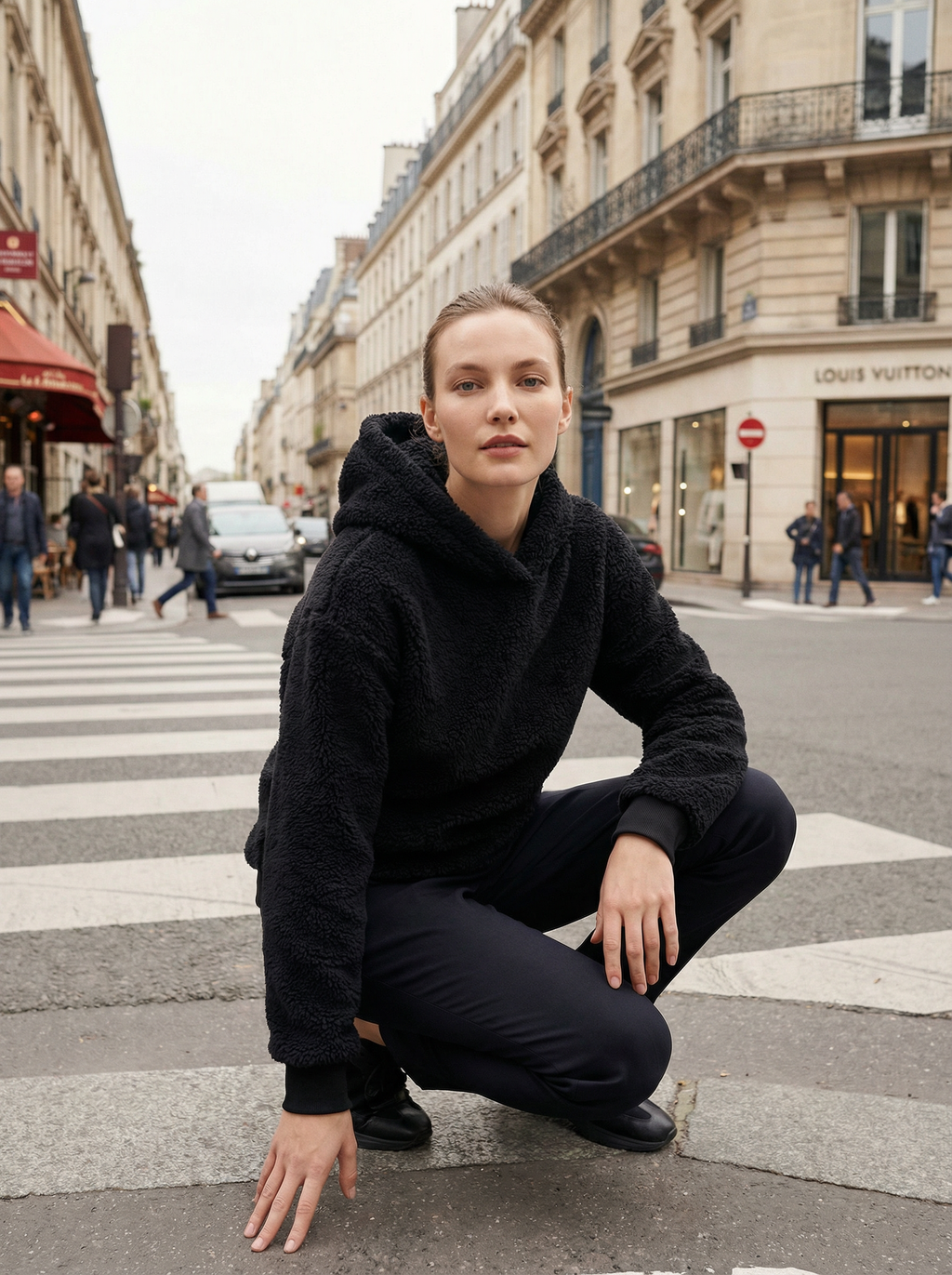 Felpa con Cappuccio in Morbido Pile Sherpa per Inverno