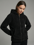 Felpa Donna con Cappuccio Full Zip in Morbido Pile Sherpa