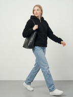 Felpa Donna con Cappuccio Full Zip in Morbido Pile Sherpa