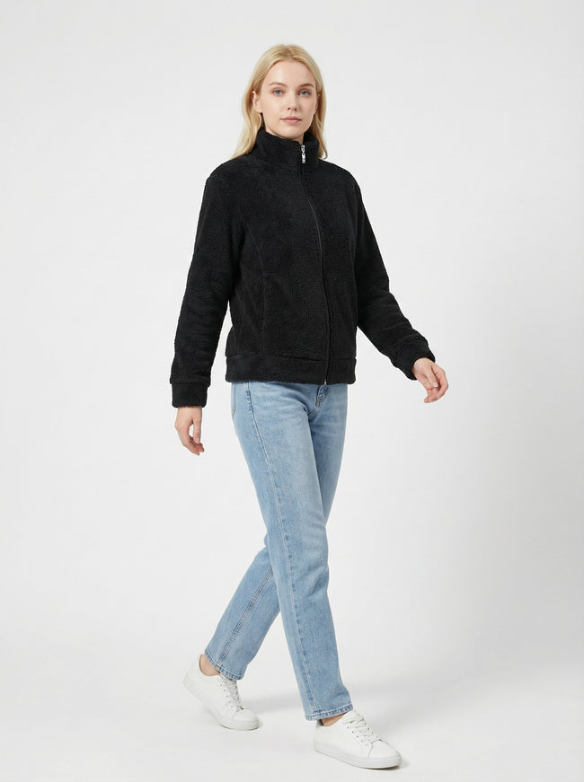 Giacca Teddy Fleece Collo Alto Full Zip Calda e Confortevole Hover Image