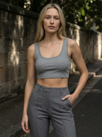 Pantaloni a Zampa Vita Alta Micro Svasati Effetto Snellente