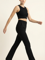 Pantaloni a Zampa Vita Alta Micro Svasati Effetto Snellente