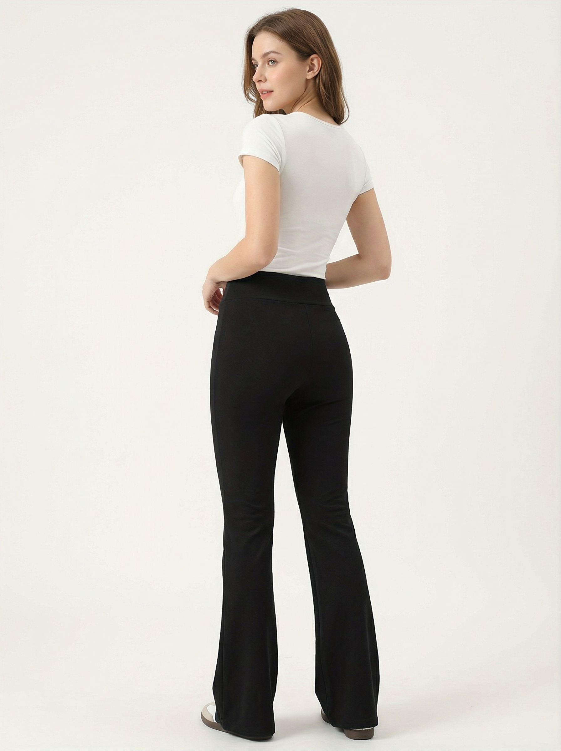 Pantaloni a Zampa Vita Alta Micro Svasati Effetto Snellente