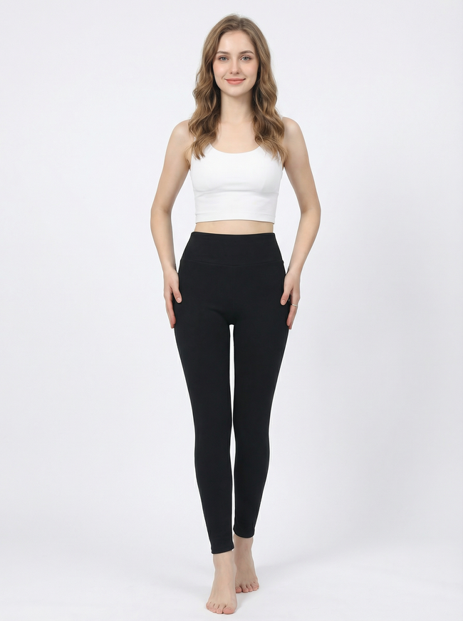 Leggings Donna Vita Alta Aderenti Felpati con Elastan – Comfort e Stile Main Image