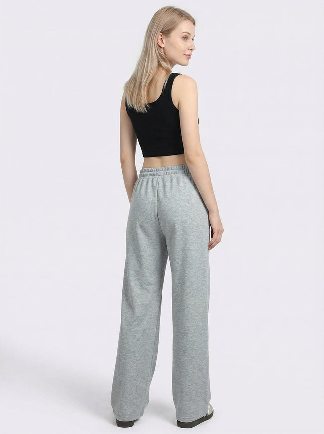 Pantaloni Tuta Donna Felpati Morbidi Gamba Larga con Coulisse Hover Image