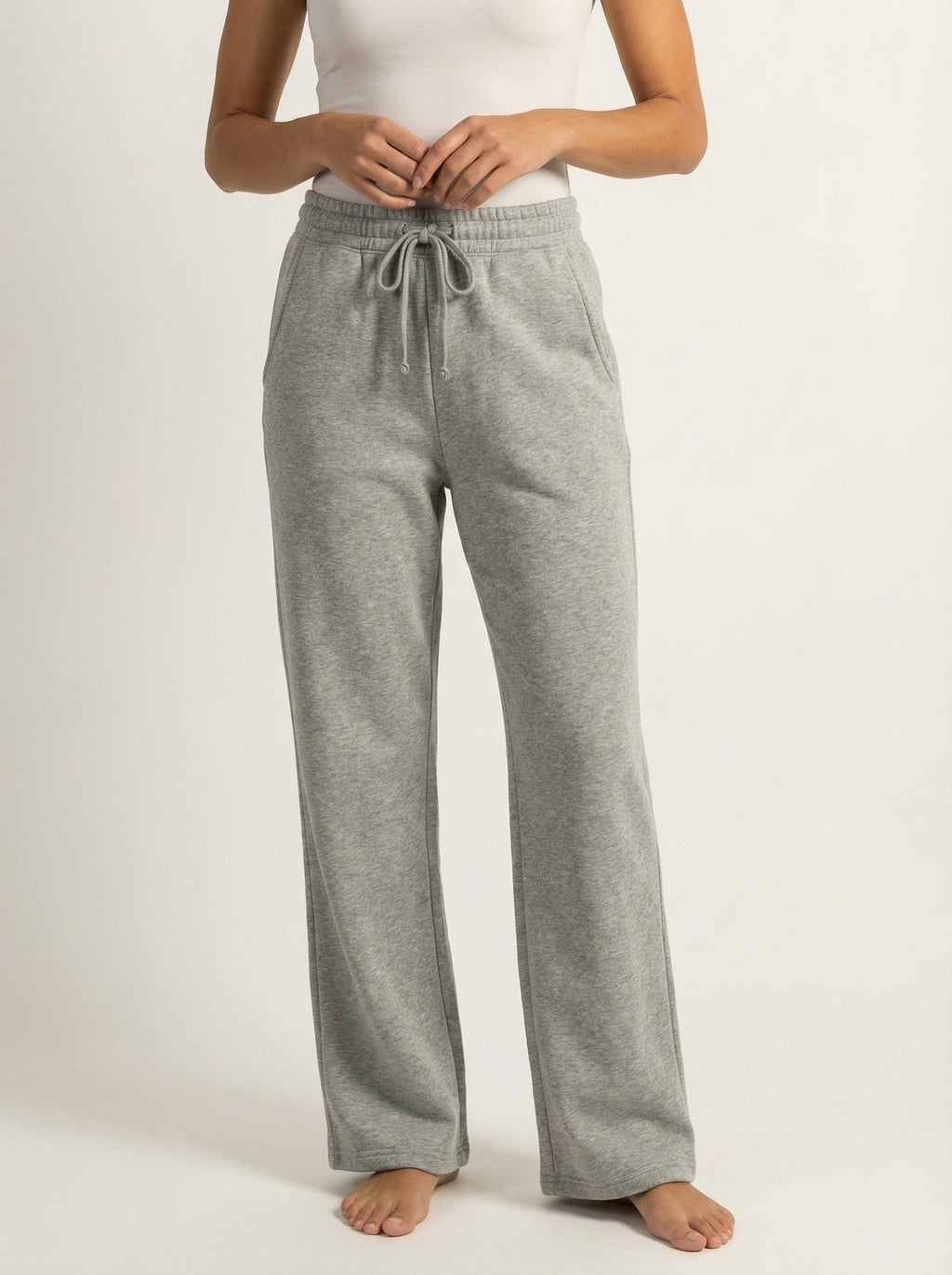 Pantaloni Tuta Donna Felpati Morbidi Gamba Larga con Coulisse