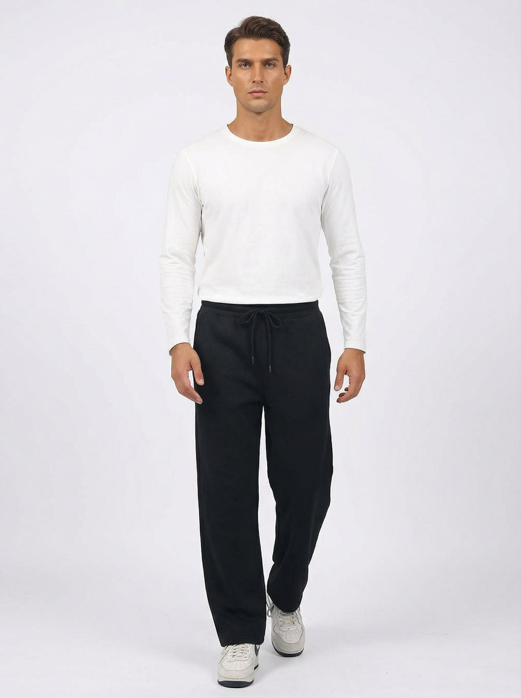 Pantaloni Felpati Larghi Uomo Comfort Fit con Coulisse