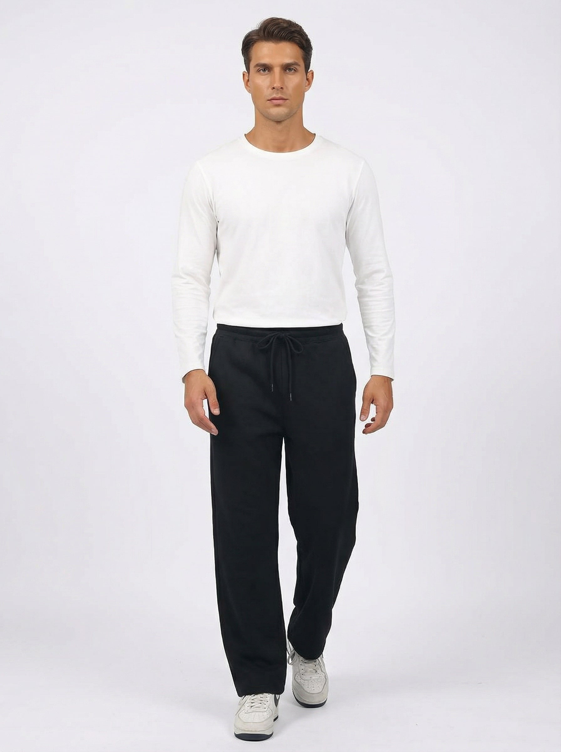 Pantaloni Felpati Larghi Uomo Comfort Fit con Coulisse