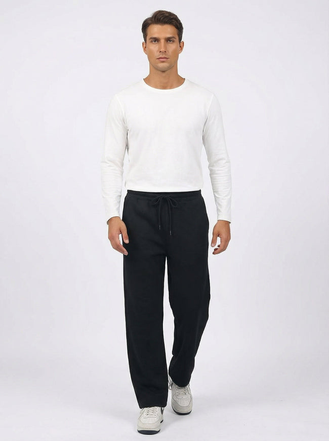 Pantaloni Felpati Larghi Uomo Comfort Fit con Coulisse Hover Image