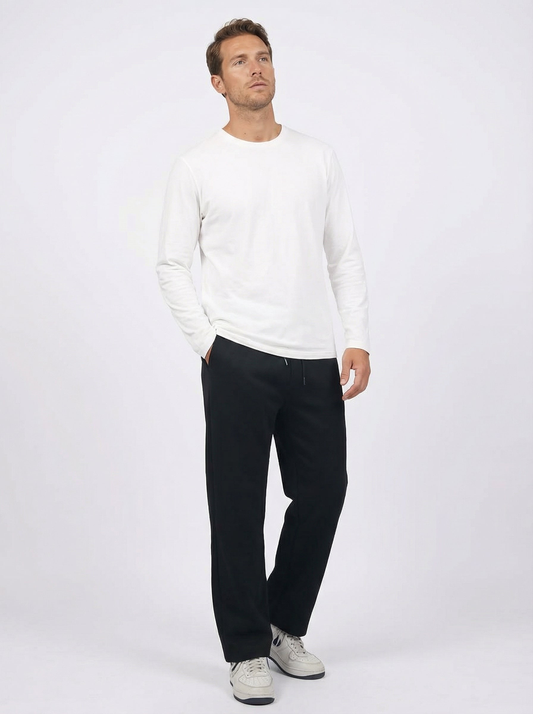 Pantaloni Felpati Larghi Uomo Comfort Fit con Coulisse
