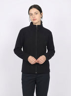 Felpa in Pile Calda con Zip e Collo Alto Donna